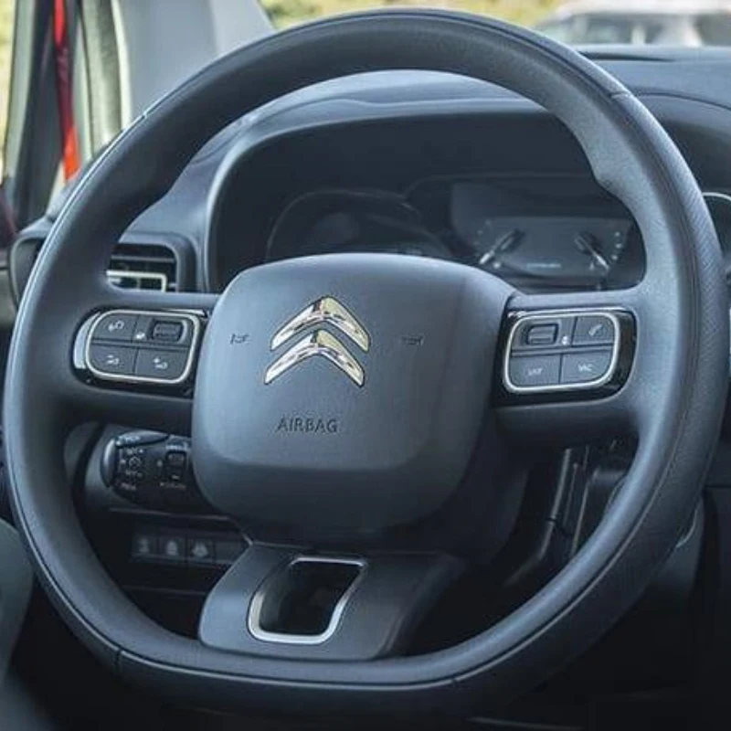 For Citroen C3 AIRCROSS Hand Sewn Black Suede Black Sewing Thread Steering Wheel Cover Special Vehicle Car Accessories