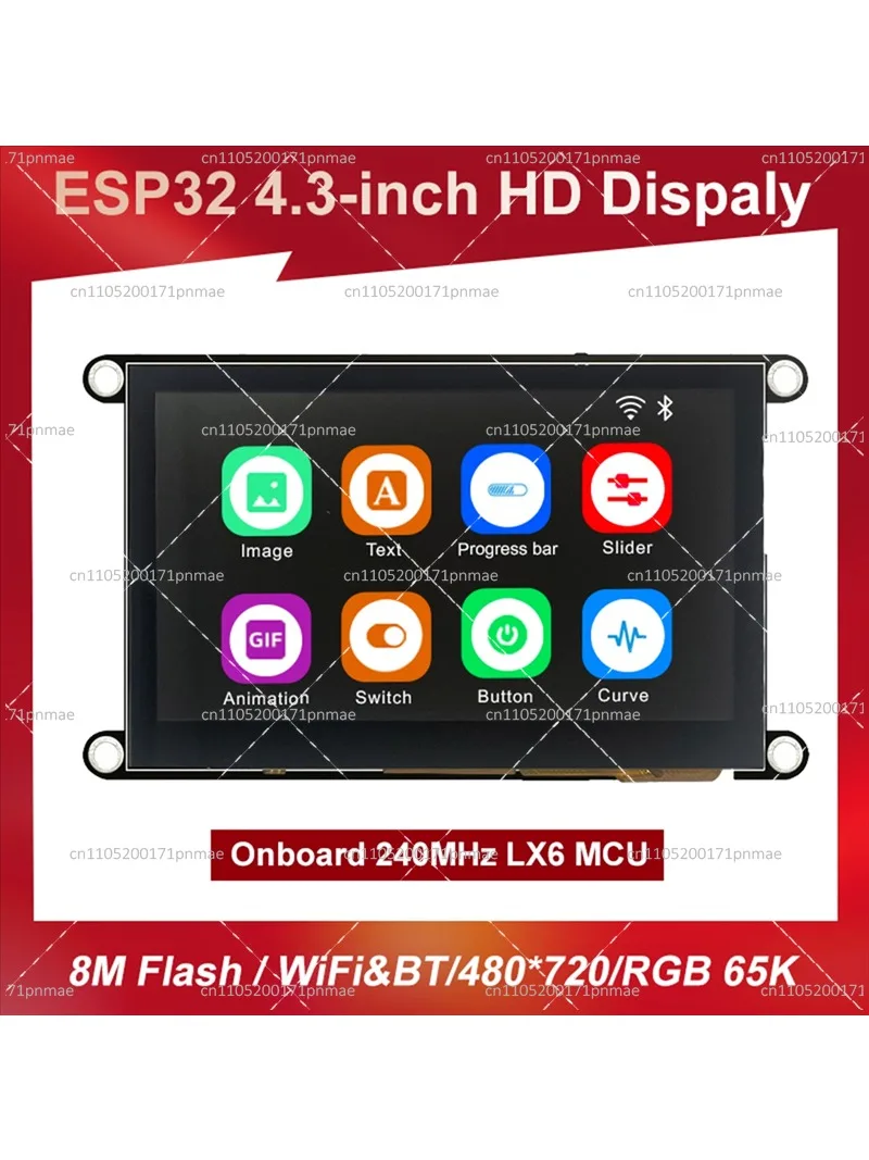 ESP32-S3 8M PSRAM 4M FLASH 4.3 Inch IPS 480X270 HD LCD Display Module Wifi Bluetooth 240Mhz LX6 MCU For Arduino