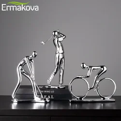 ERMAKOVA Bicycle Statue Champion Cyclist Sculpture Figurine Modern Abstract Art Athlete Home Decor New Room Decoration Ornaments