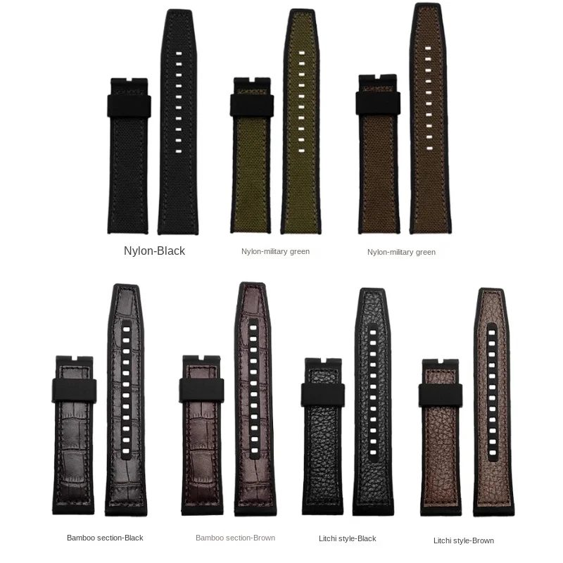 21mm 22mm men band For Timex Citizen AW5005 IWC Seiko green nylon Rubber watchband leather cowhide silicone bottom watch strap