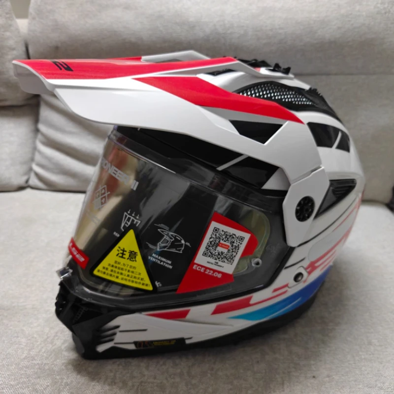 

Мотошлем MX702 Full Face с двойным визором для мотокросса и бездорожья, с функцией экстренного спасения, модель AB