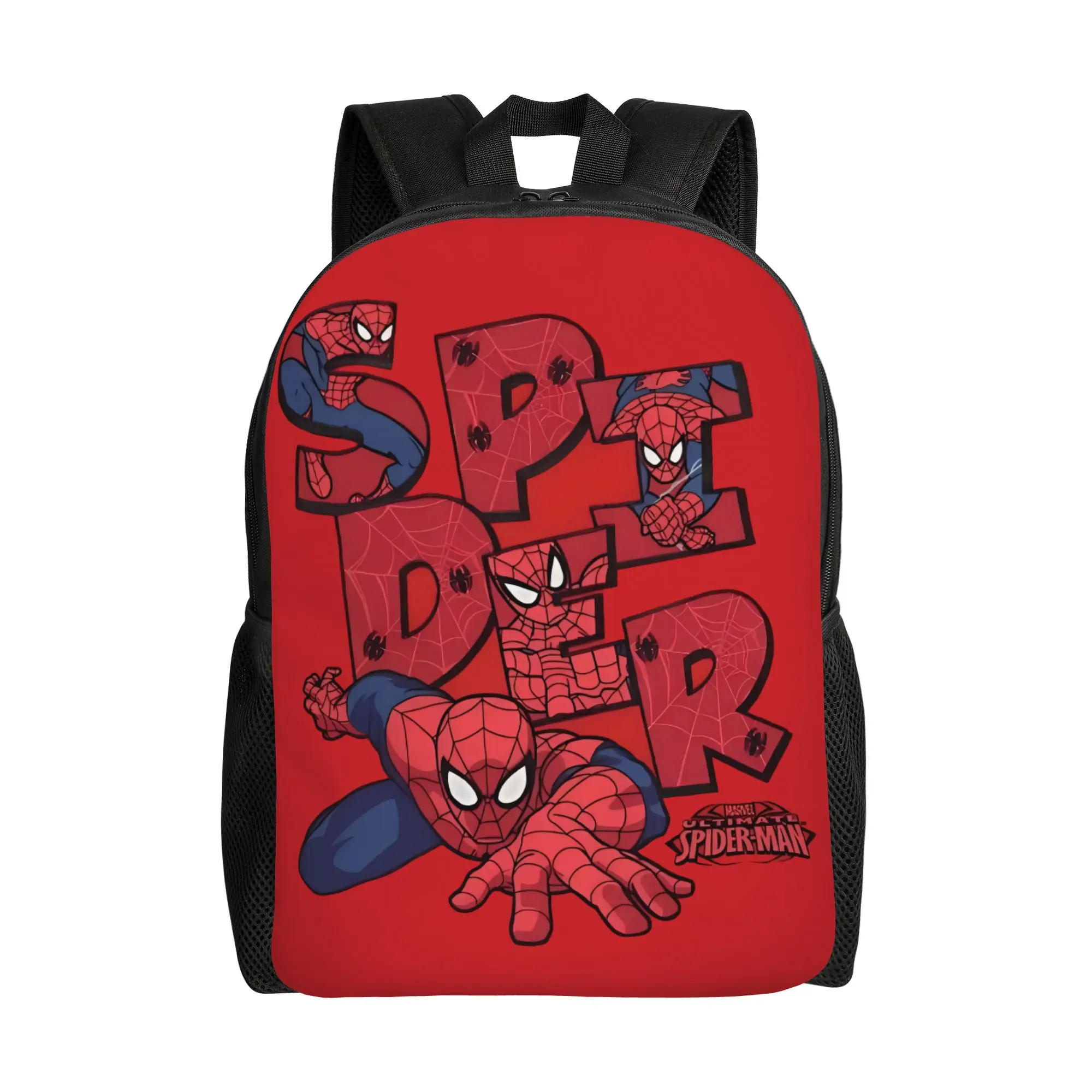 

Back to school season Portable Ultimate Spider Man Letter Art Rucksack Marvel College Student Handbag Backpack