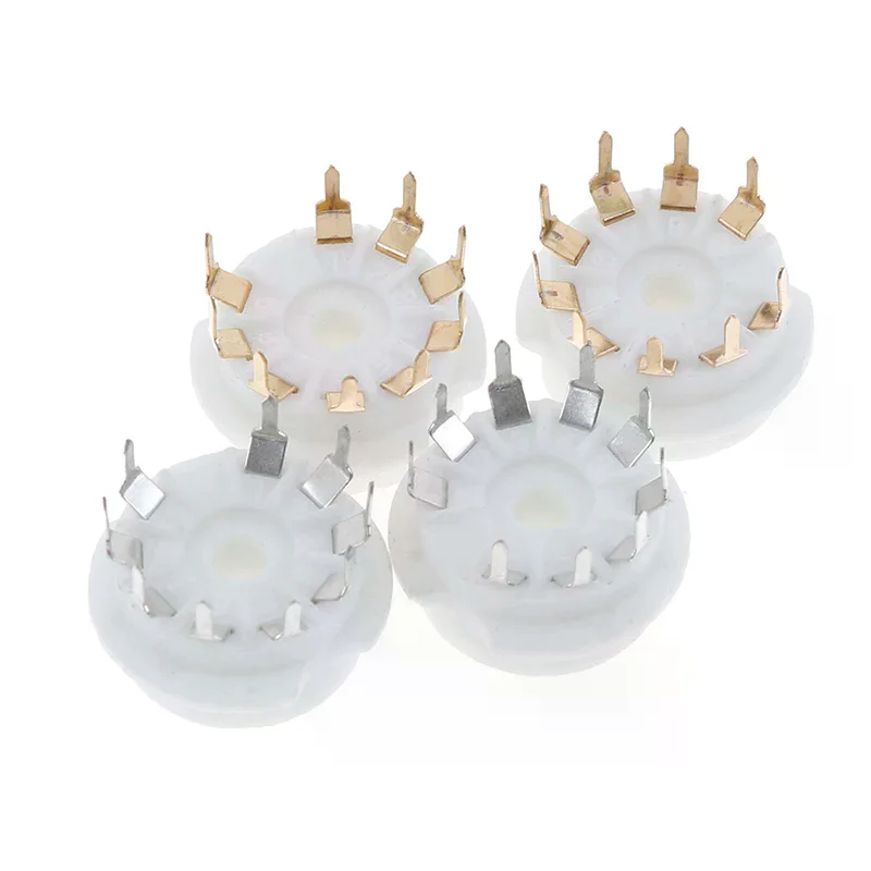 

1 шт., 9-контактный позолоченный 9-контактный керамический трубчатый разъем для печатной платы, основание для ламп 12AX7, 12AU7, ECC83