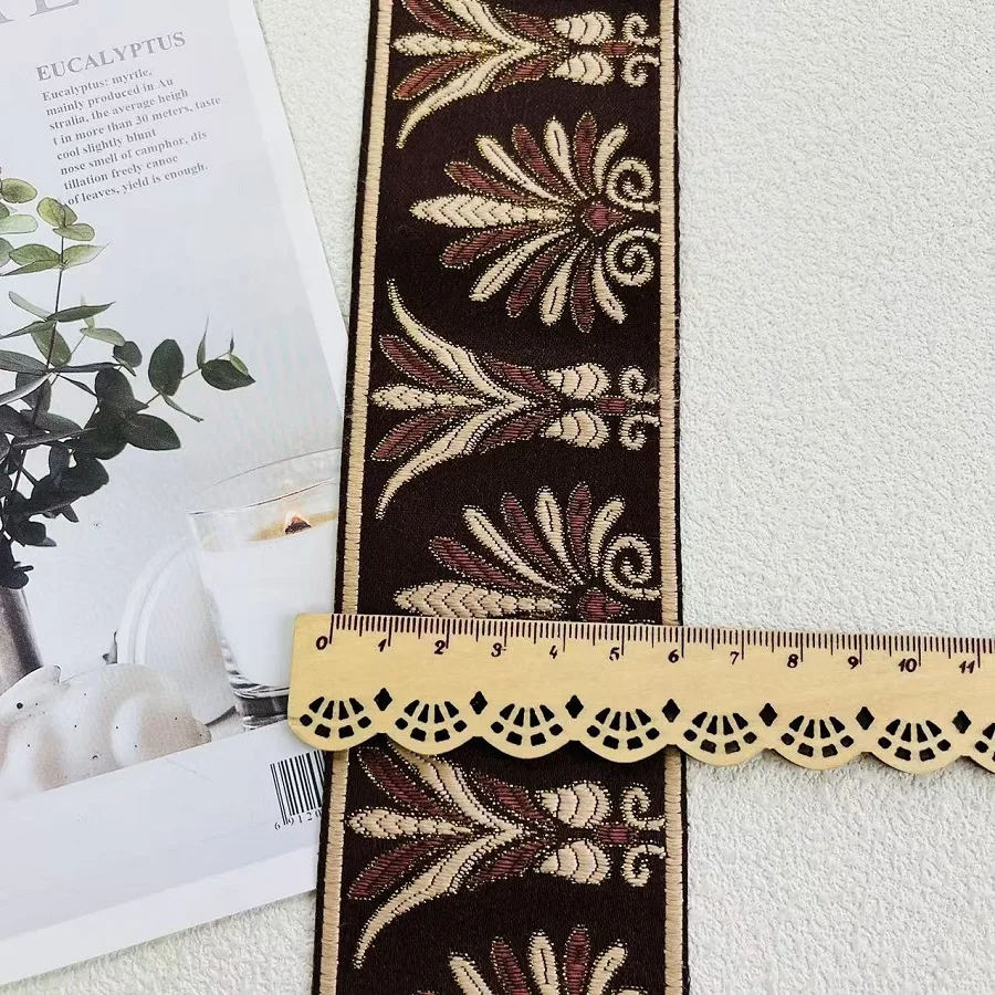 5 Yards/lot Wide 6 cm Woven Jacquard Ribbon Classical Design Curtain And Clothing Accessory LS-9772