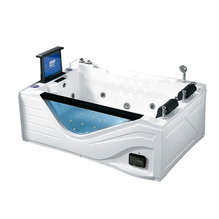 

Rokbath Massage Tub K8938A Rectangular Shape Big Bathtub SPA whirlpool Massage Two Person with Tv bluetooth Music