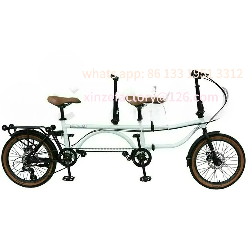 

Diapai folding double bicycle parent-child two-person riding mother-child three-person car with baby family leisure sightseeing