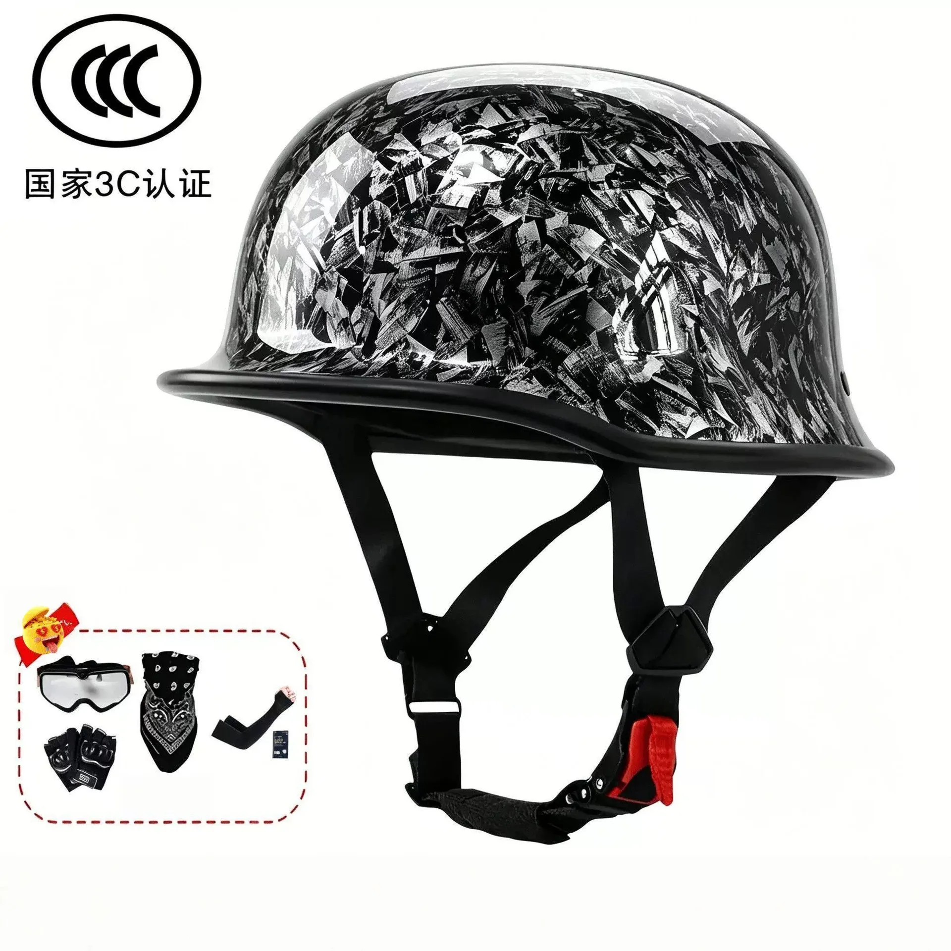 Retro Half Motorcycle Helmet 3C Certified Lightweight Breathable Durable Cruiser Riding Unisex Summer Ventilated