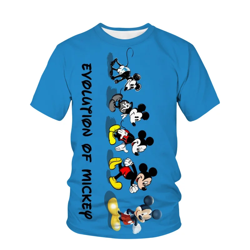 

Disney Mickey Summer Men's Loose Round Neck Short Sleeve Mouse Fashion New Cartoon T-Shirt European Casual Top