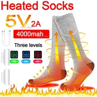 Winter Heated  4000mAh Battery Thermal socks Men's Women's Heating Foot Warmer Electric  Warm Socks Cycling Ski