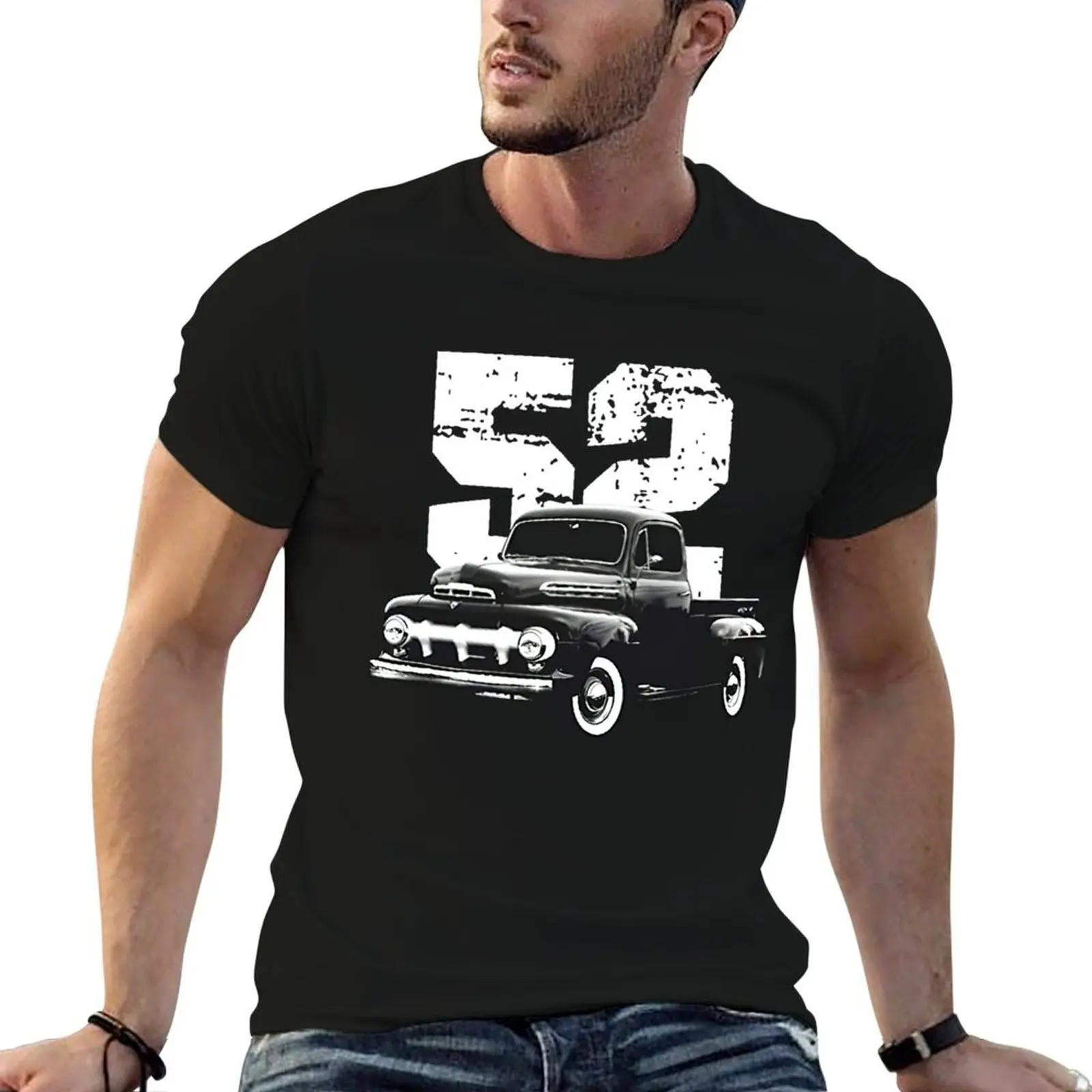 

1952 F1 F100 Front Three Quarter View Silhouette with Year T-Shirt t shirt man casual t shirts for man cotton funny T-Shirt