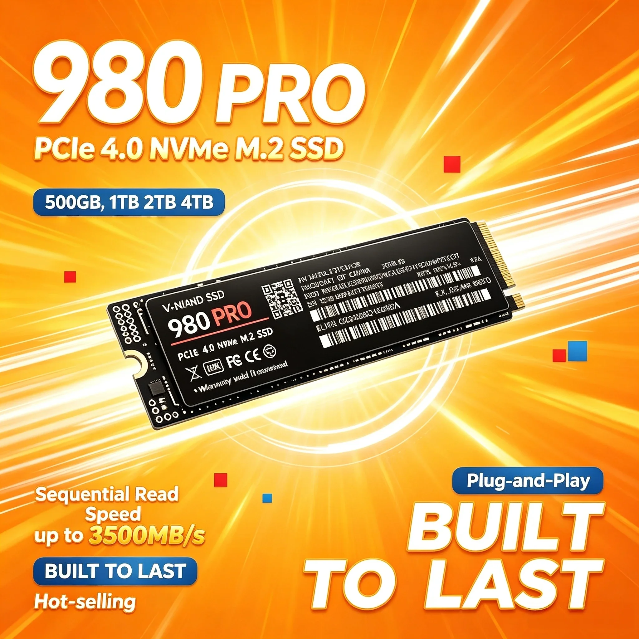 980 Pro NVMe SSD M.2 2280 High Speed Solid State Drive 1TB 2TB 4TB Option for PS5 Gaming Mac High Read Write