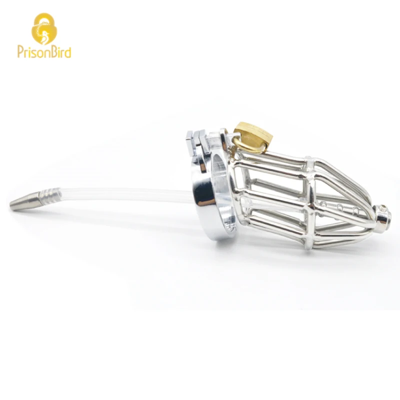 CHASTE BIRD New Male Metal Stainless Steel Chastity Device Cock Cage Penis Belt With Ring Adult Sex Toys BDSM A311