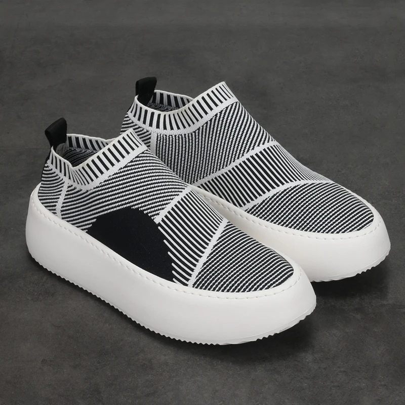 

Flying weaving cloth breathable thick sole increase men's board shoes casual trend fashion lazy shoes