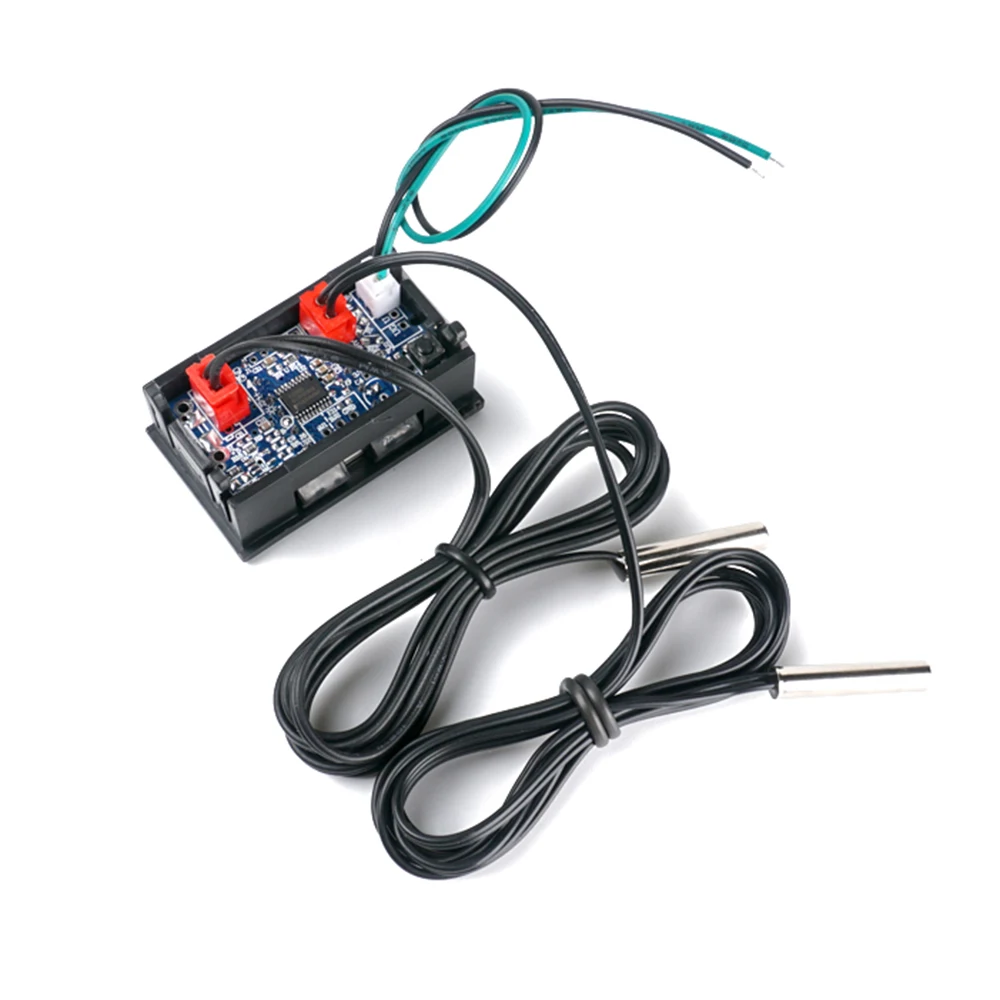 H28TT DC4-28V LED Dual Display Temperature Gauge Sensor -55~+120℃/-67~248℉ Digital Thermometer With 2 NTC Probe for Aquarium