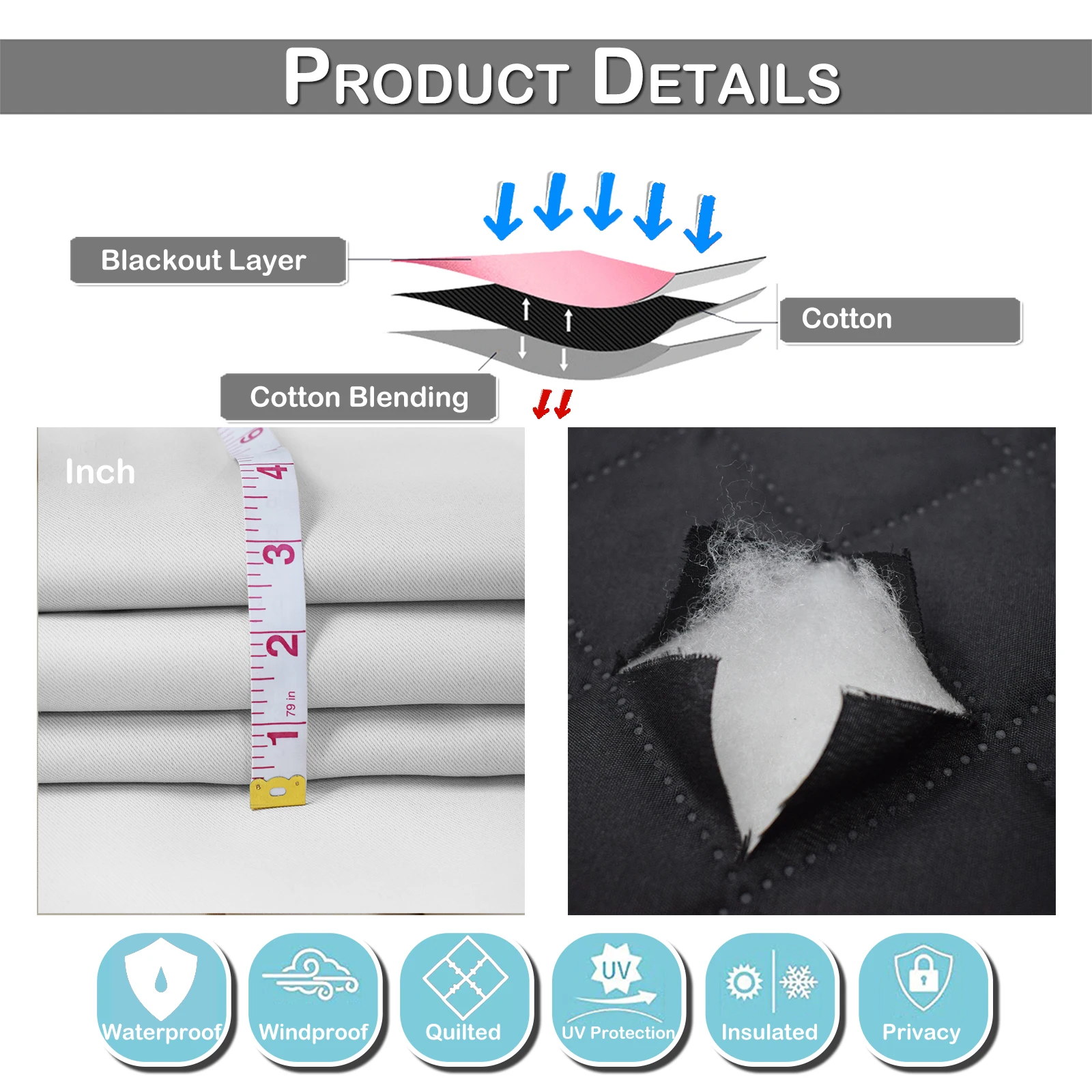 مبطن 100% ستائر التعتيم لغرفة المعيشة الثقيلة نافذة الستائر غرفة نوم الشتاء سميكة الحرارية الستائر الثقوب جاهزة الصنع #5