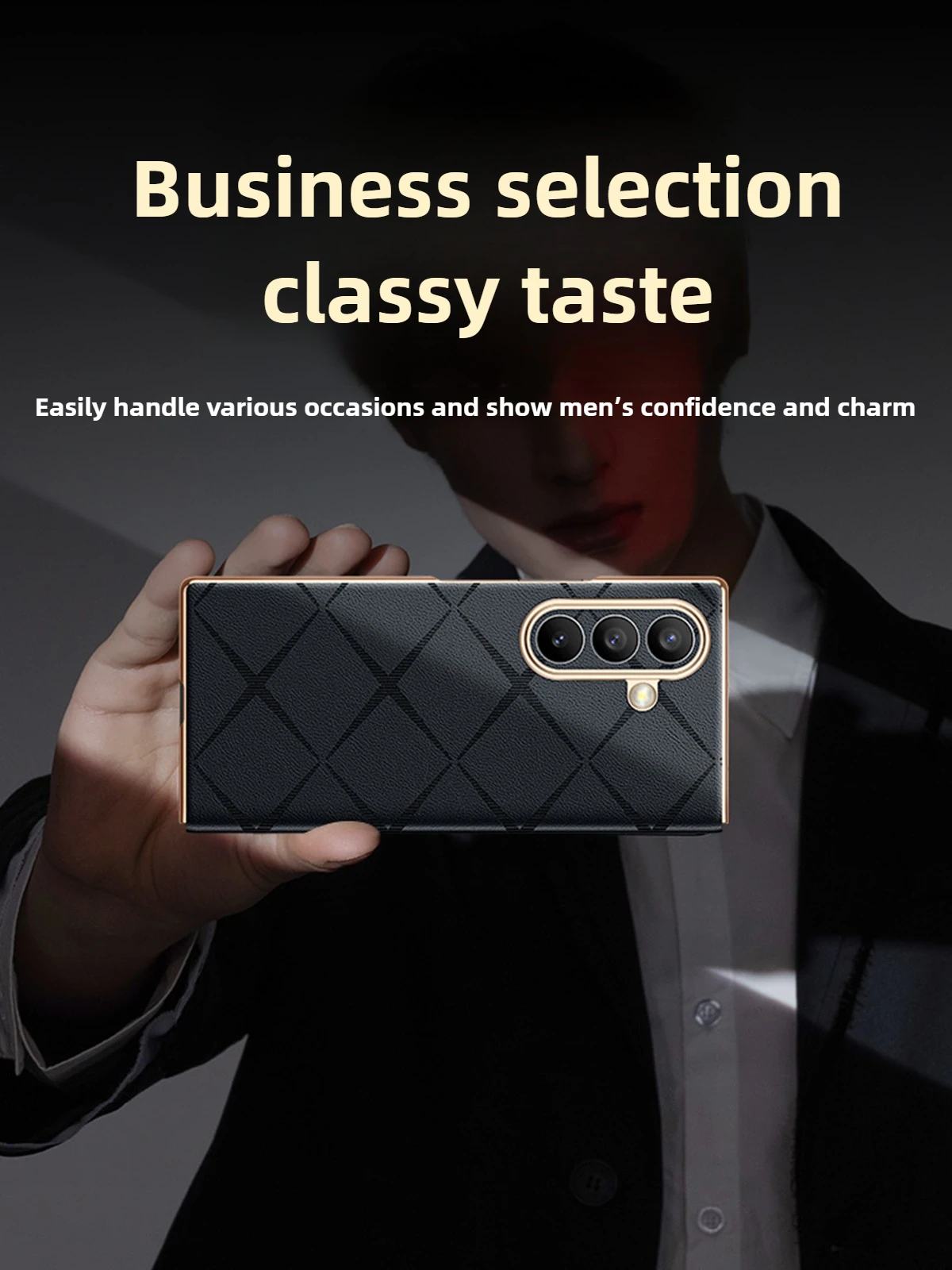 【Full Protection】for Samsung Galaxy Z Fold7 Case High-End Starlight Leather Texture Magnetic Flip Cover for Samsung Z Fold 6 5