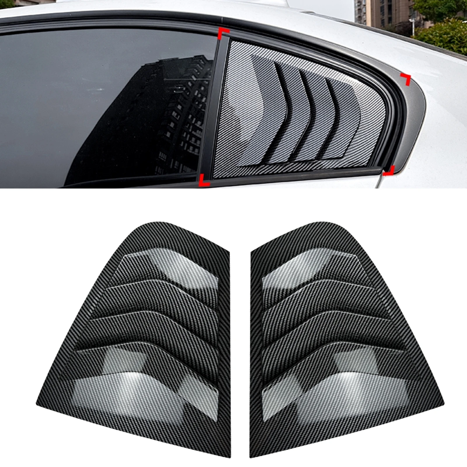 

Car Rear Side Window Shutter Trim Windshield Shade Blind Cover For BMW 3 Series F30 318i 320i 325i M Sport 2013-2019