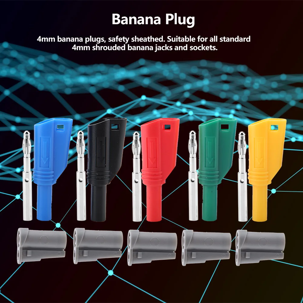 

Banana Connector Cable Banana Connector P3005B 1000V/10A Welding Assembling 4mm Safety Banana Plug Multi meter Connector