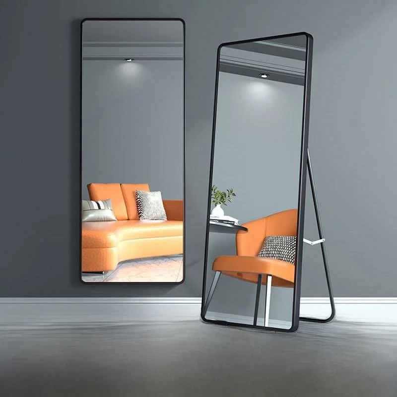 

Luxury Full-Length Mirror Stand up Floor Mirror Bedroom Dressing Mirror round Corner Home Use Girls Dormitory Wall Hanging