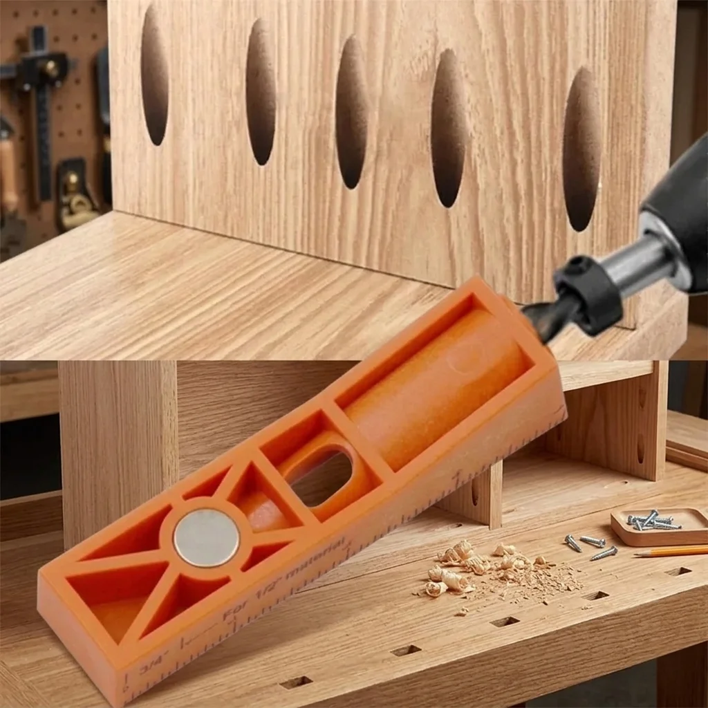 Gabarit de perçage de trous de poche - Localisateur de trous obliques - Guide de perçage angulaire - Positionneur de trous durable pour le travail du bois et la réparation de meubles