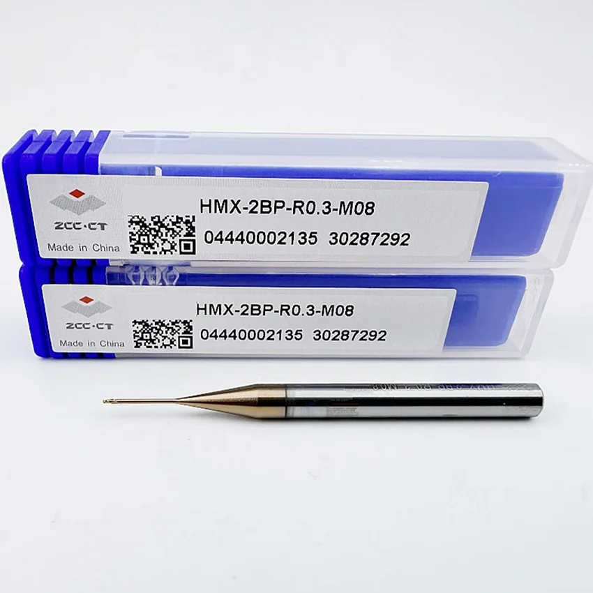 HMX-2BP-R0.3-M08 ZCC.CT HMX-2BP Two edge straight shank long neck short edge ball end mill 2 Flutes Ball Nose End Mill End Mills