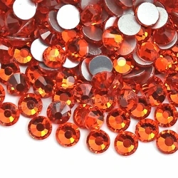 Orange SS16 SS20 Non Hot Fix Rhinestone For 3D Nail Sequins Design Crystal Glitters Strass Glass Sticker For Manicure Art Decor