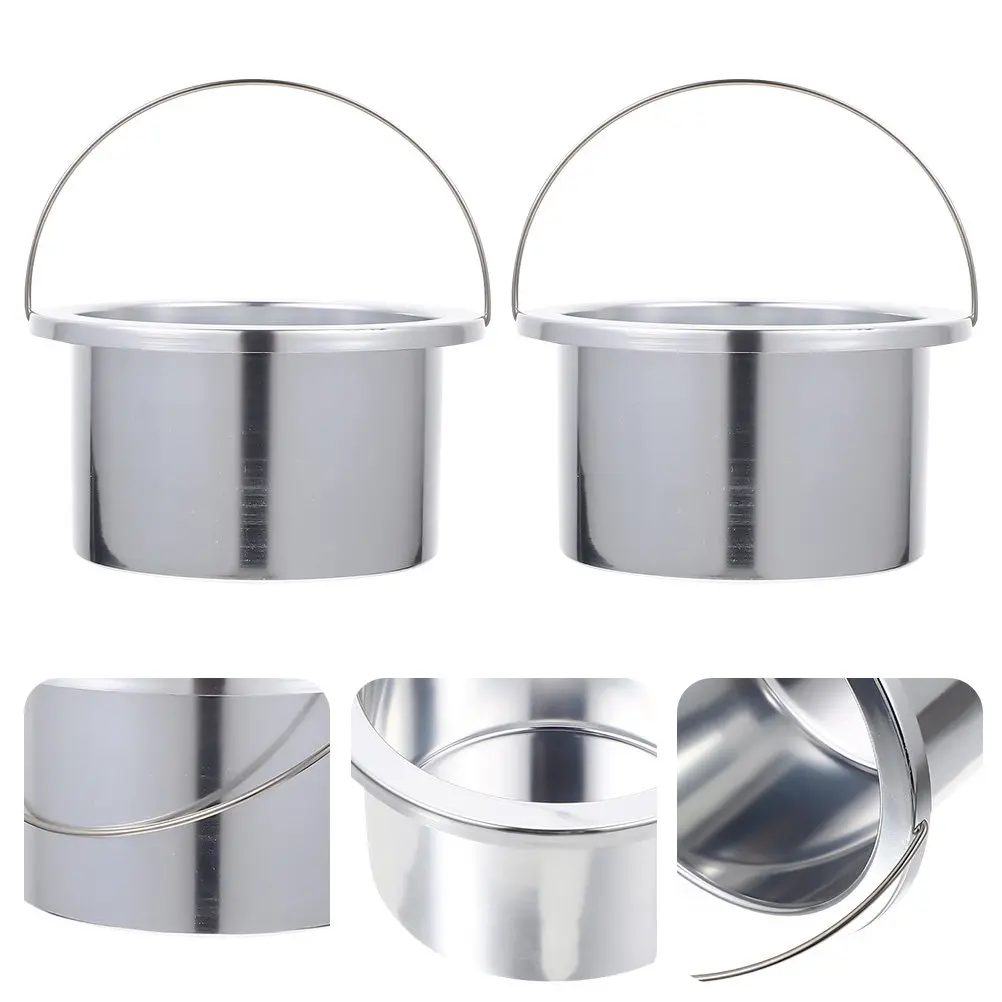 2Pcs Wax Melting Accessory High Grade Aluminum Wax Heater Pot Simple Structure Safe Use for Hair Removal Waxing Service