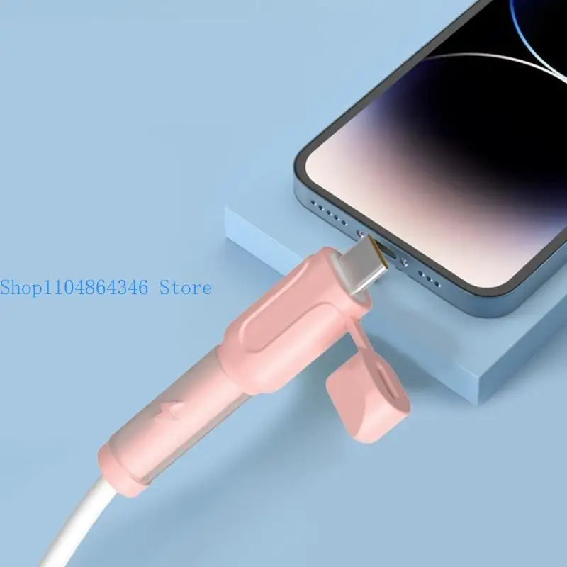 652F 2Pcs Charging Cable Protector Silicone Nonslip Cord Saver Type C Dustproof