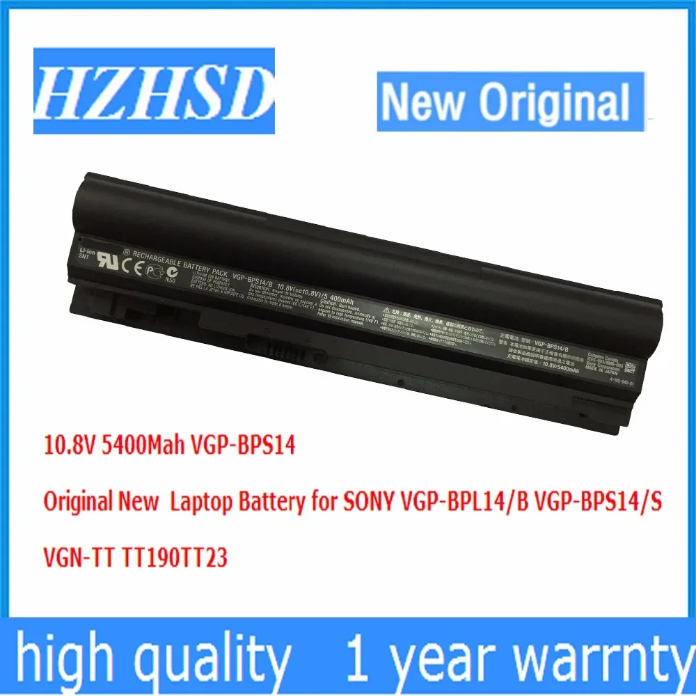 Imagem -01 - Bateria Original do Portátil para Sony Vgp-bps14 b Vgp-bps14 s Vgn-tt Tt190tt23 10.8v 5400mah Novo bateria original do portatil para sony vgp bps14 b vgp bps14 s vgn tt tt190tt23 108v 5400mah novo 01