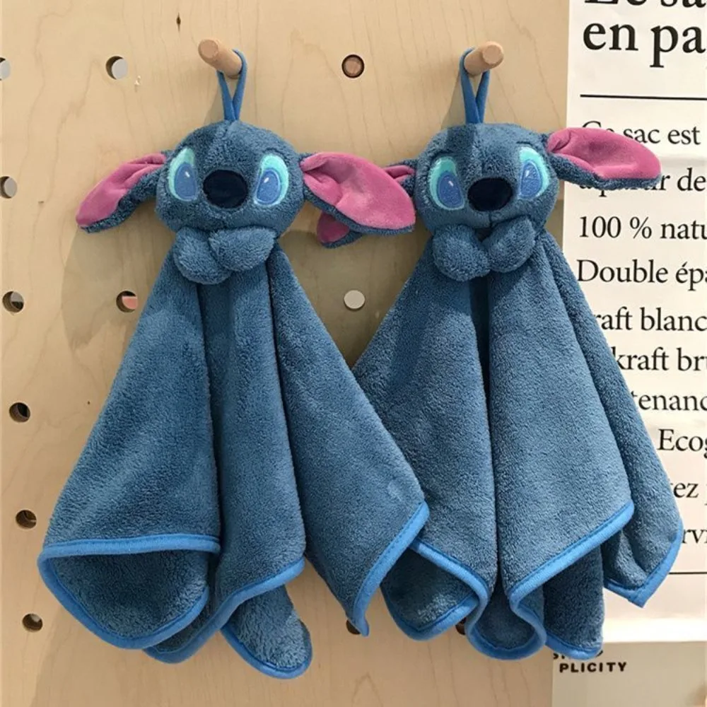 

Cute Cartoon Stitch Hanging Hand Towel Coral Fleece Kitchen Bathroom Toilet Kid Towels Super Water Absorption Home Accessories