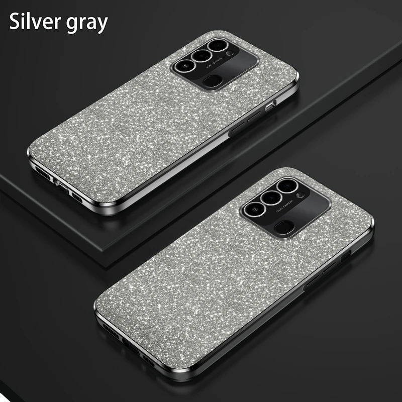 For Tecno Spark Go 2022 Case Tecno Spark 8C Phone Case KG5 KG5h KG5k Luxury Gradient Glitter Plating Silicone Back Cover Funda