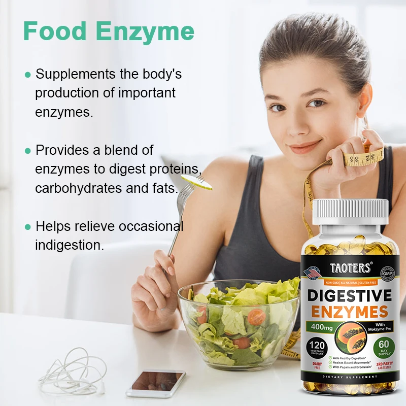 Digestive Enzyme Supplements - Support Intestinal Health, Relieve Occasional Indigestion, and Maintain Regular Bowel Movements