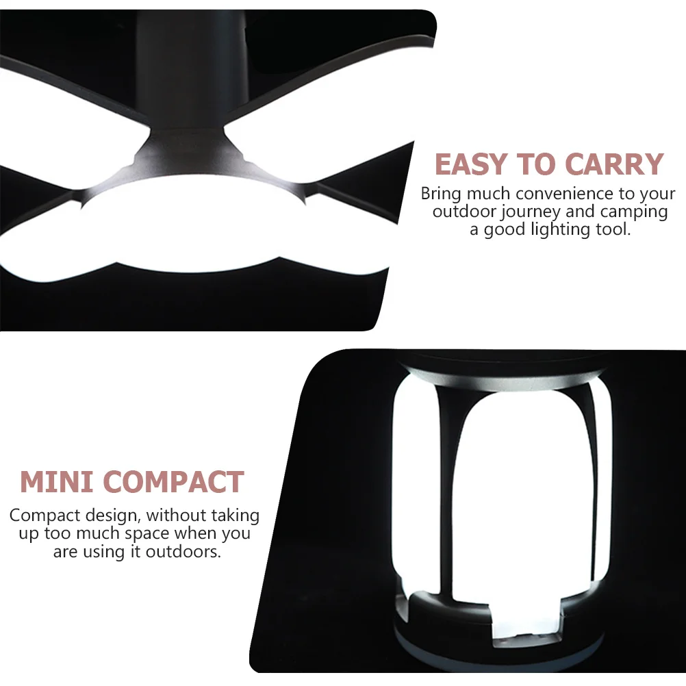 

Light Camping Lamp Black Foldable LED Emergency Lighting Outdoor Night Market Camping Light Portable Practical