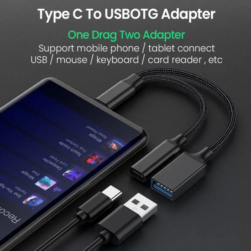 Adapter kabla USB C OTG 2 w 1 z portem ładowania PD do tabletu laptopa