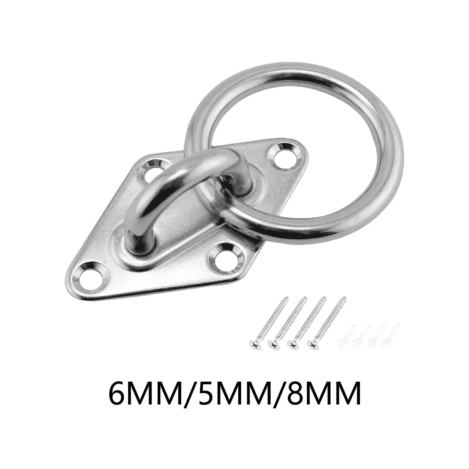 Diamond Pad Eye Plate with Ring 304 Stainless Steel for Marine Deck Hardware