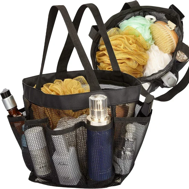 9 Pocket Mesh Quick Dry Shower Tote Bag Makeup Comestic Storage Basket borsa da viaggio portatile Set da toilette e Organizer da bagno