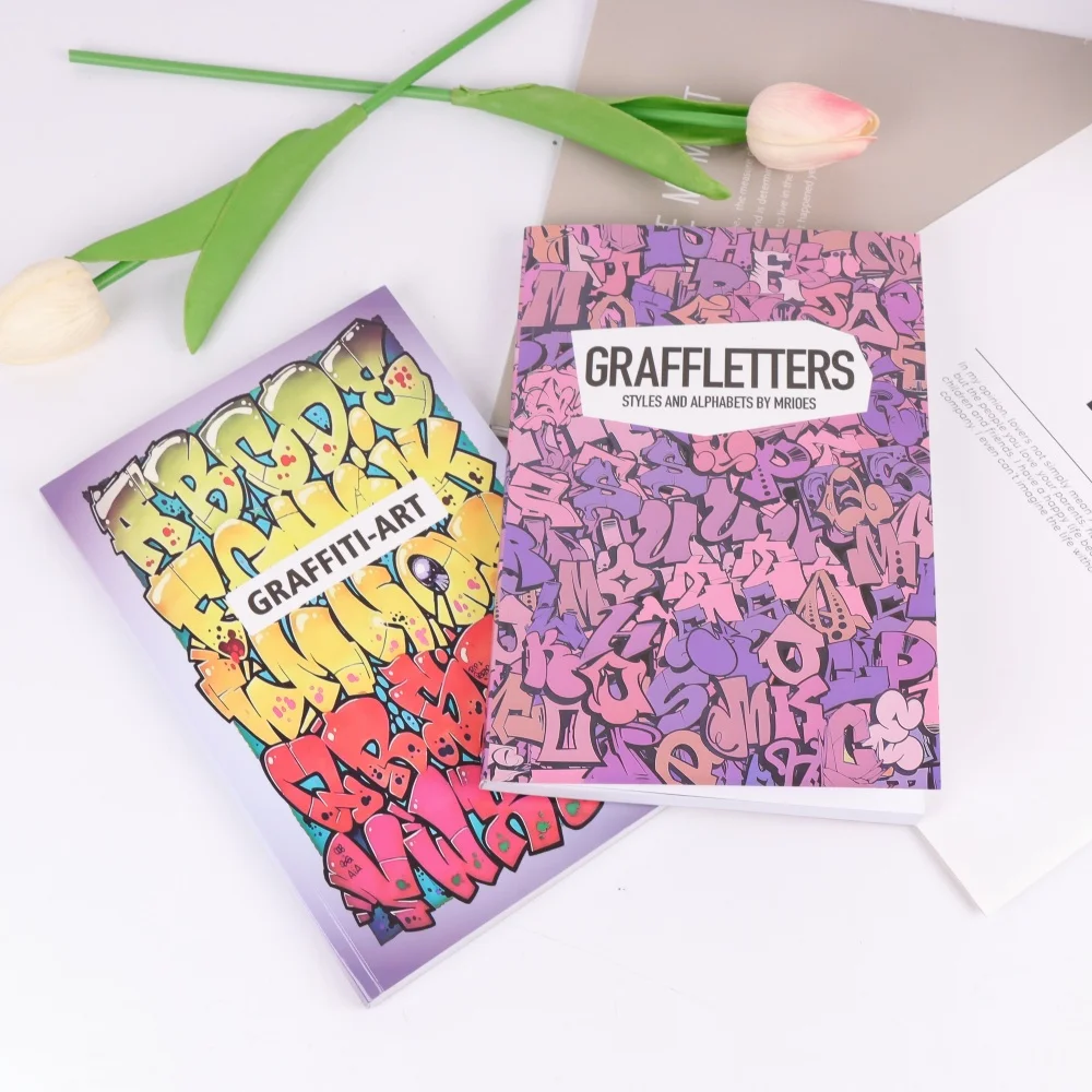 

2 creative font graffiti coloring books, adult decompression coloring books, essential coloring books to kill time