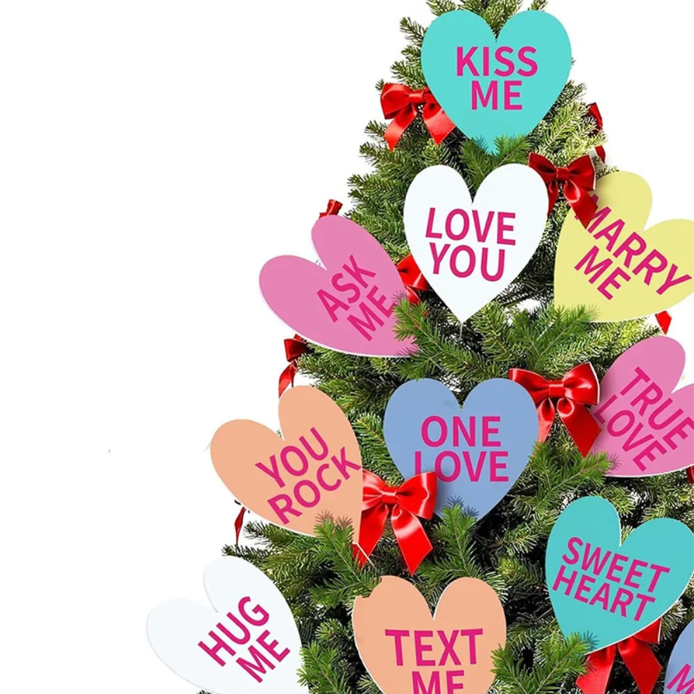 

12 Large Heart-shaped Tree Branch Cards Cute Red and Pink Valentine's Day Decorations Used for Tree Top Decoration Home Decor
