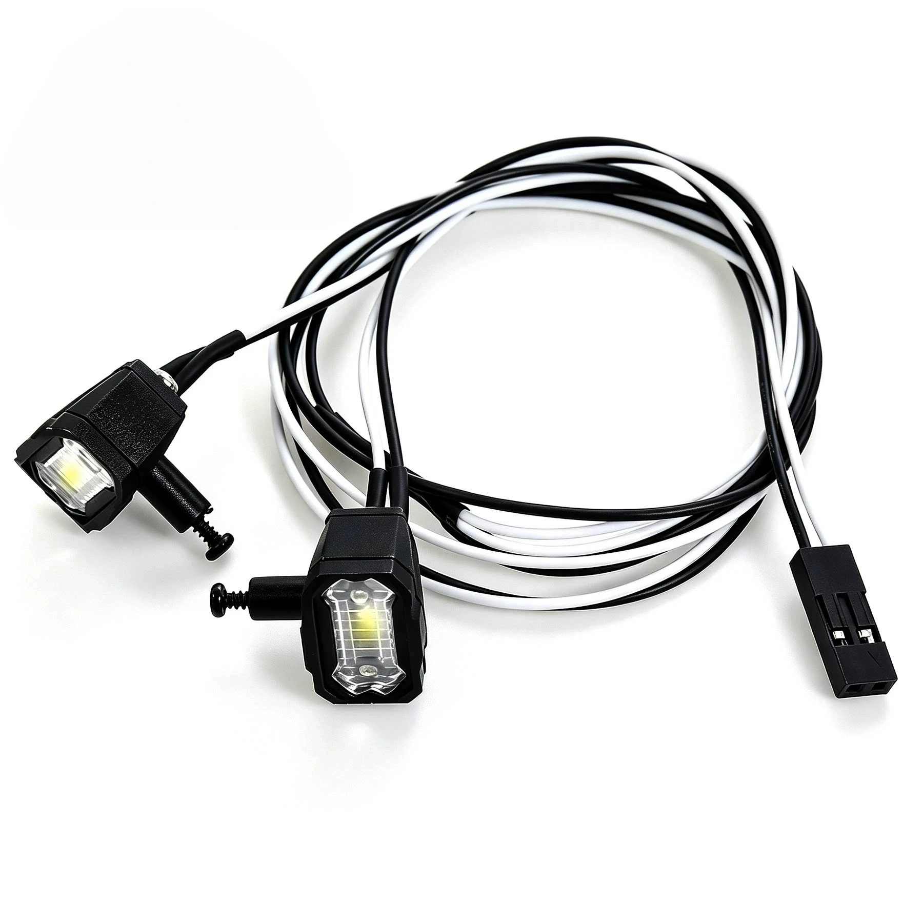R677 RC Roof Spot Light 2PCS For 1/10 Traxxas TRX‑4 1/8 Yikong 1/7 Rlaarlo MK07 Crawler LED Searchlight Upgrade Parts