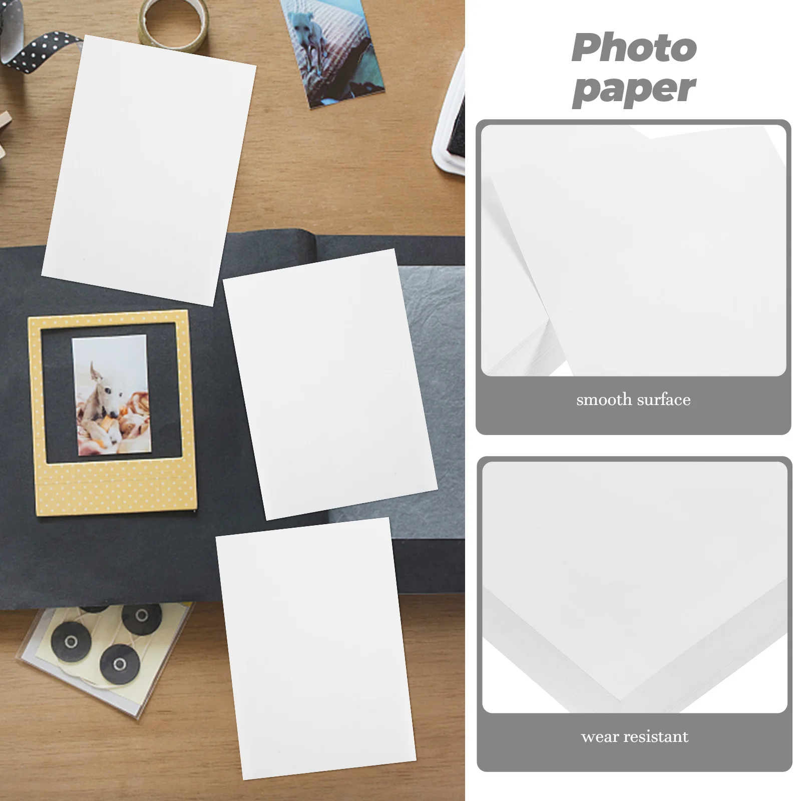 

100 Sheets Multi-Purpose Self-Adhesive Photo Paper Glossy Printer Photographic Sticker Printing Photo Printer Glossy Paper