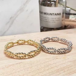 KKBEAD Stack Bracelet Femme 18 K Waterproof Gold Plated Beaded Stretch Bracelets for Women Jewelry Pulseras Mujer