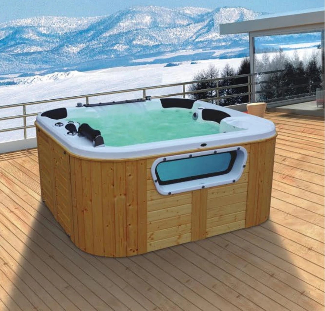 Fabrik in den USA, Acryl-Balboa-System, steuert einen rechteckigen Outdoor-Whirlpool und Schwimmbecken für 8 Personen.