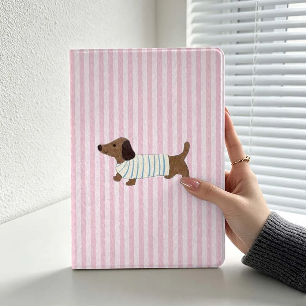 Cartoon Pink Heart Dachshund Cover For Lenovo Xiaoxin Lenovo Tab Pad Pro Plus K11 P12 M10 Legion Y900 Soft Inch Tablet Case