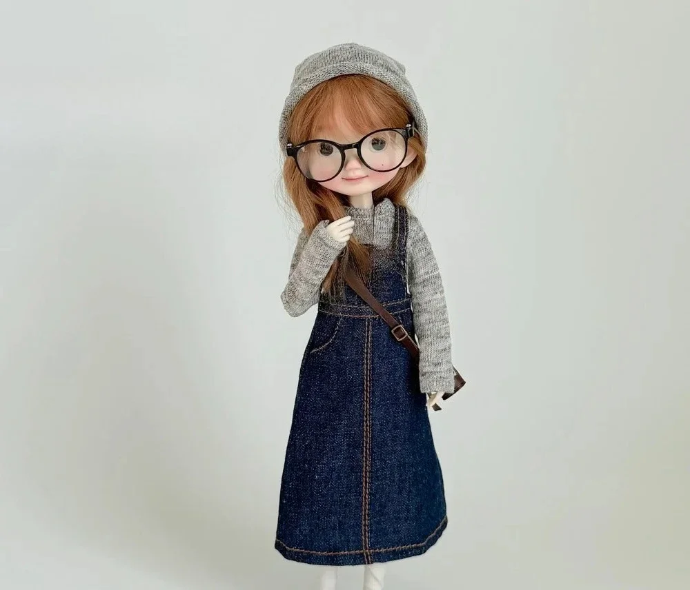 Handgefertigte Ob22 Blyth Puppenkleidung, Zubehör, Jeansrock, Hemd, Kleid, Puppenmodell, passend für weibliche Actionfiguren – Detail 9