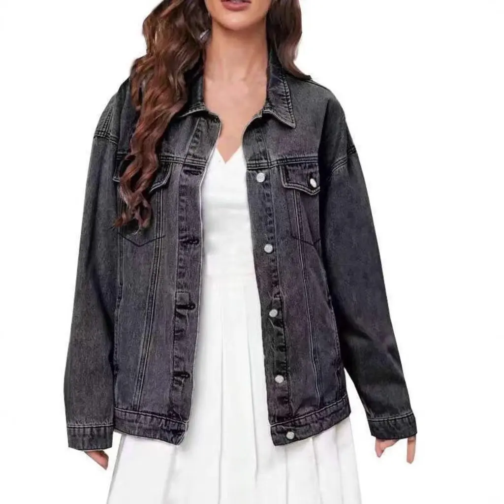 

Women's Sexy Fashion Washed Loose Denim Jacket Top European American Style Smr11862_1