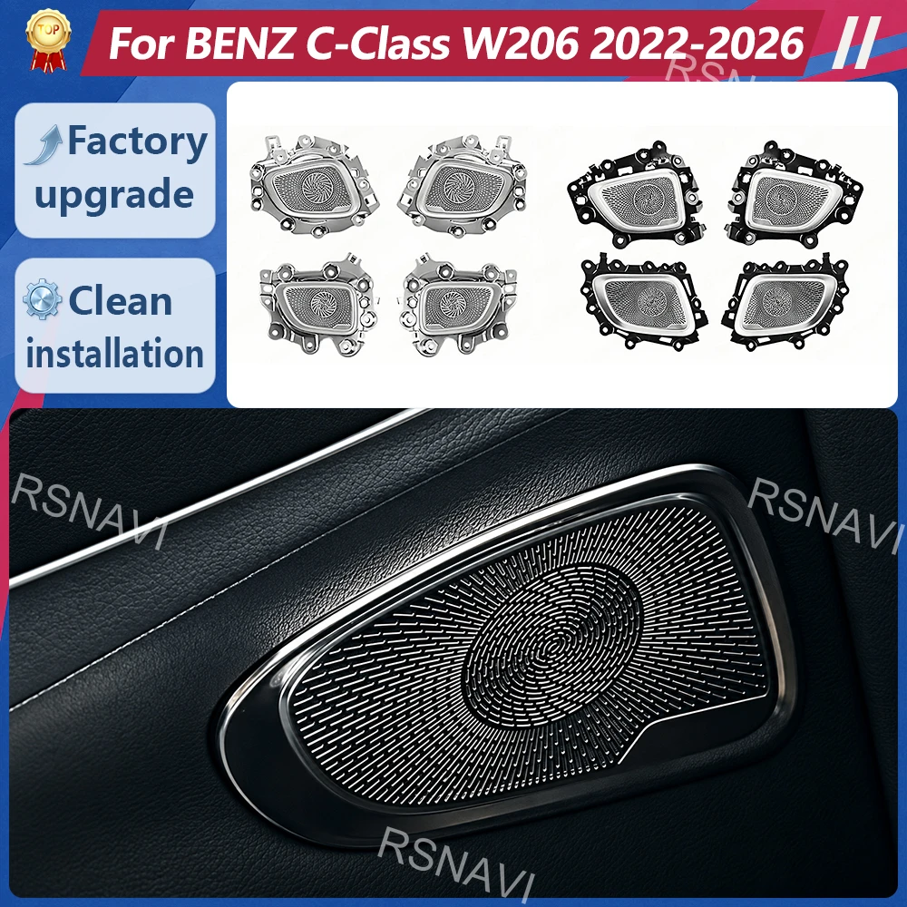 Midrange Speaker Grilles with Ambient Lighting for Mercedes-Benz C-Class W206 2022-2025 Short Wheelbase 4-Door Car Interior Trim