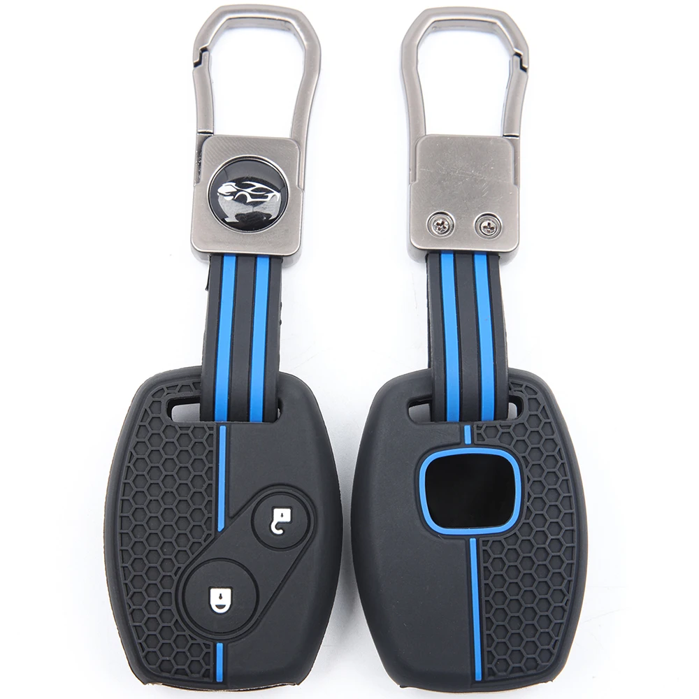 For Honda Accord Element Pilot CR V HR V City Jazz Odyssey Civic Protective Silicone Remote Key Case Finger Loop Lanyard