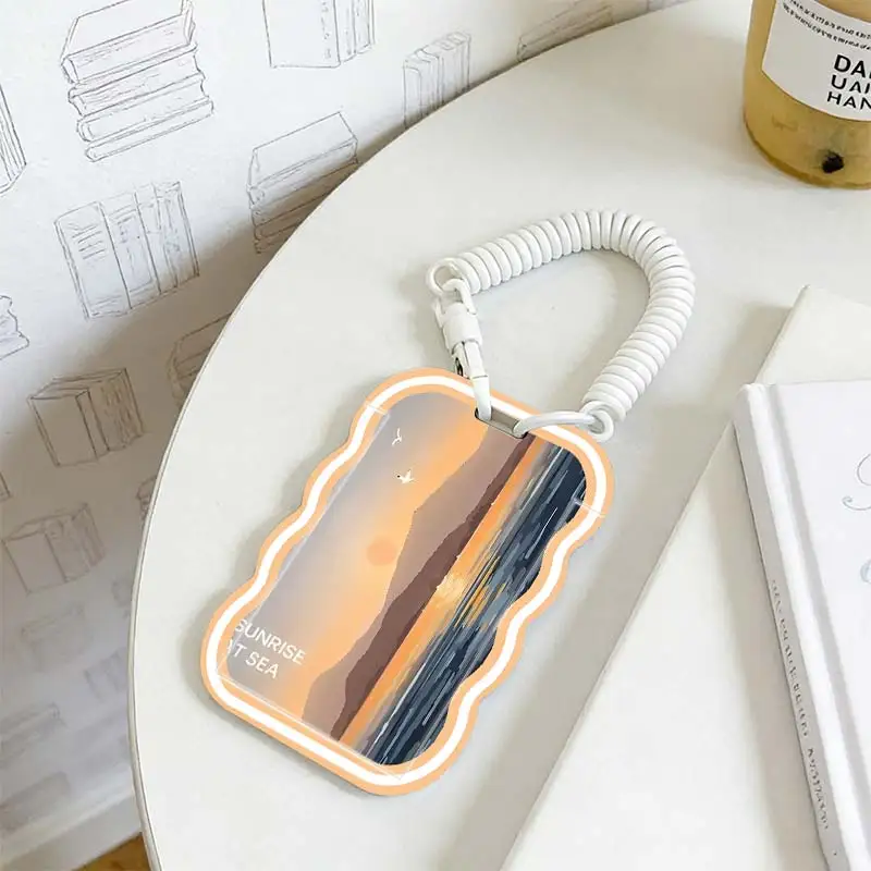 Card Holder for Photo Protector Kpop Photocard Holder Stretchable Spring Cord Student Bus/Meal Card Protection Case