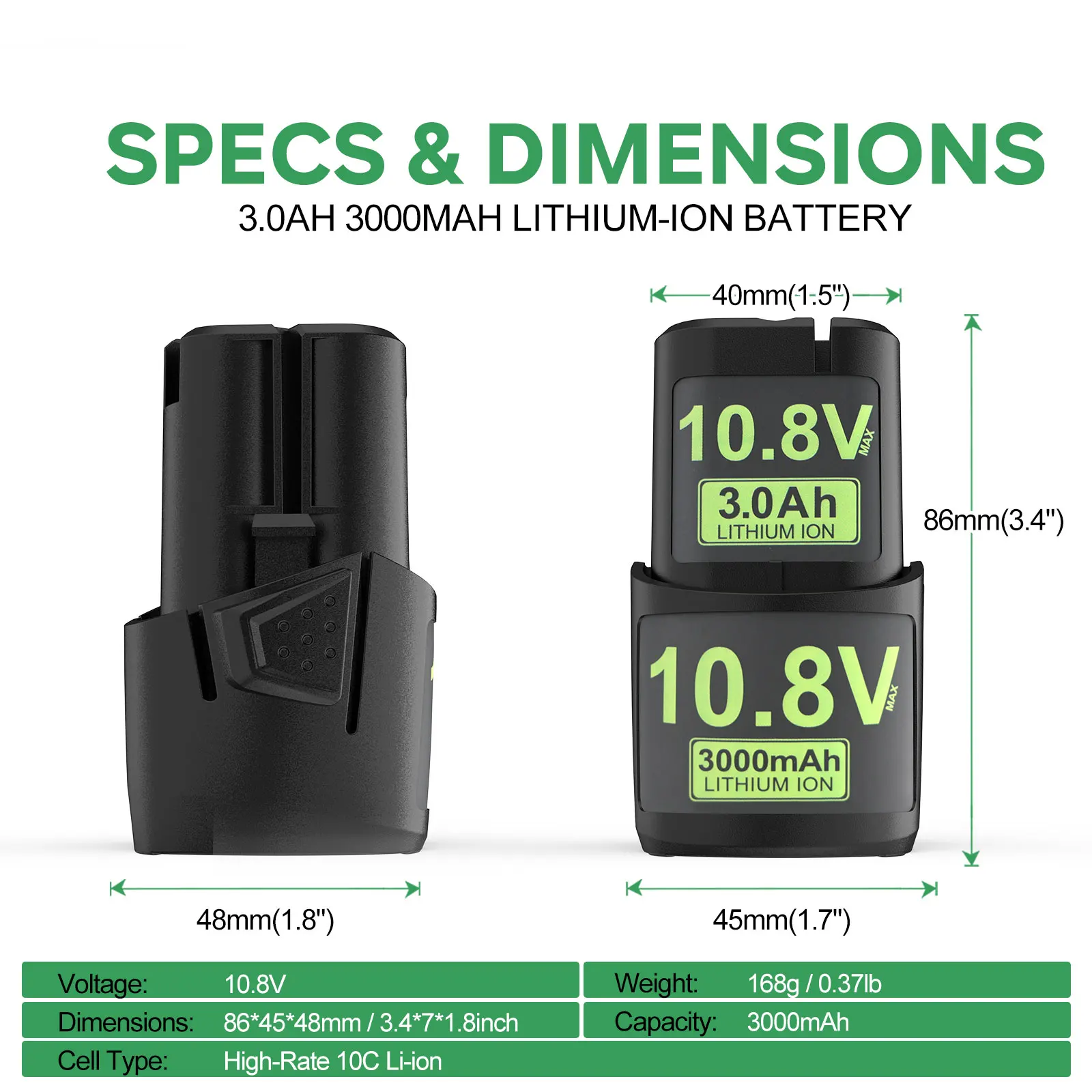 Dreamdash แบตเตอรี่3.0Ah ลิเธียมแบตเตอรี่โทรศัพท์1/2/4ชิ้นใช้ได้กับ GTA26 stihl SEA20/hsa 25/hsa 26/AS2 10.8V เครื่องมือไฟฟ้า