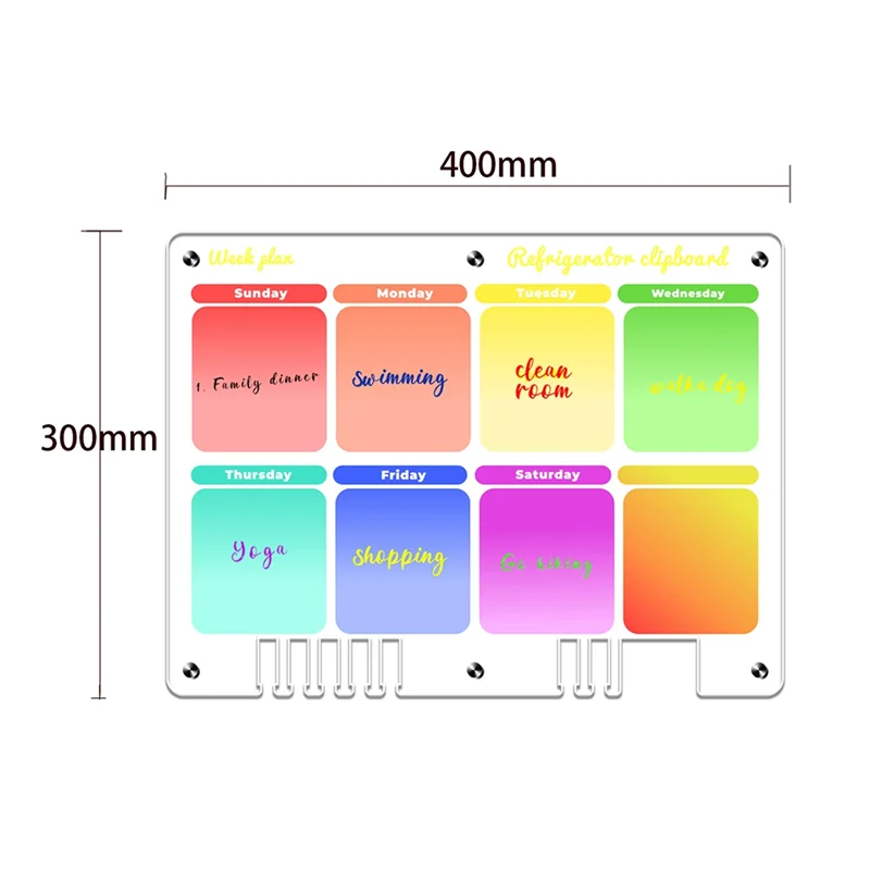 مجموعتان من تقويم السبورة البيضاء المخطط القابل لإعادة الاستخدام كما هو موضح تقويم مغناطيسي 16 × 12 بوصة للثلاجة تقويم شهري وأسبوعي-POS